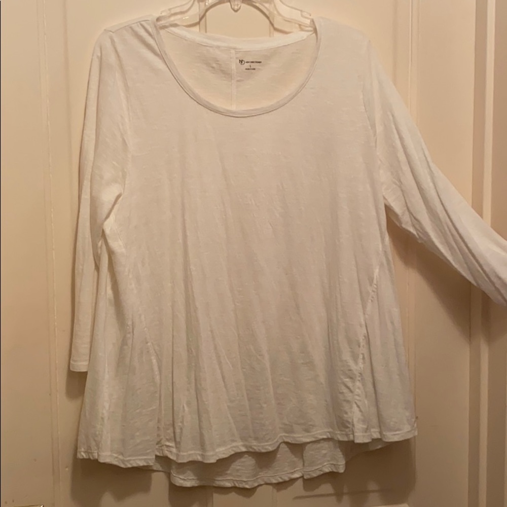 New Directions White 3/4 Sleeve Tee Size Large